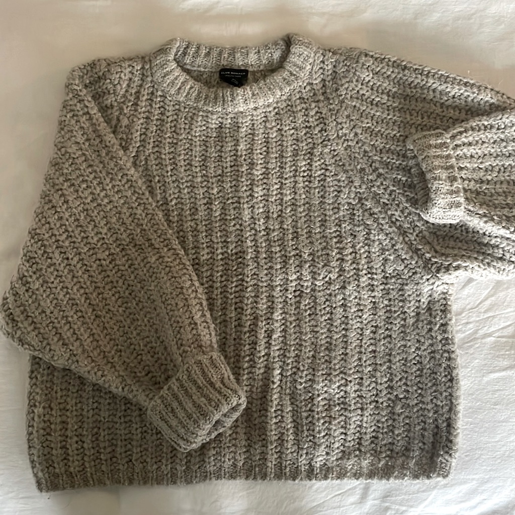Oatmeal Wool Blend Chunky Sweater